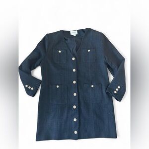 Pomander Place by Tuckernuck Black Keira Tweed Dress sz XXL Long Sleeve